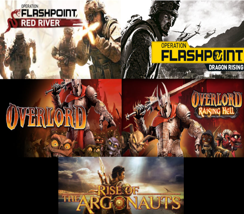 Operation Flashpoint: Red River + Operation Flashpoint: Dragon Rising + Rise of the Argonauts + Overlord + Overlord: Raising Hell Bundle